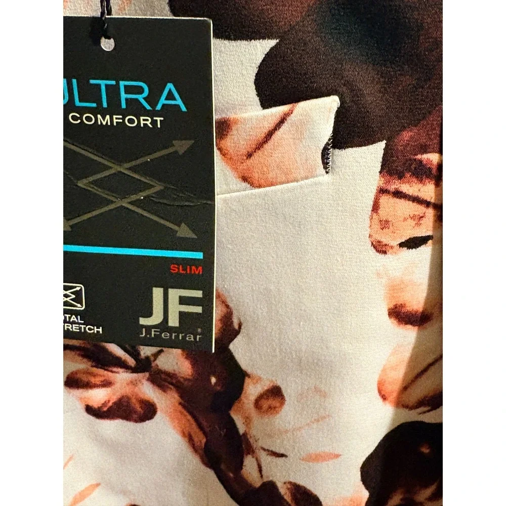 J Ferrar - Slim Fit, Ultra Comfort, White Jacket, Floral Design